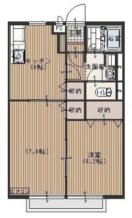 コンフォート的場の物件間取画像